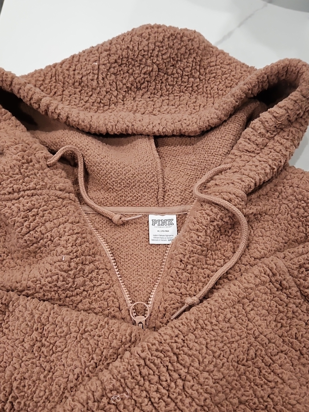 PINK Victoria's Secret Plush Sherpa Hoodie in Brown